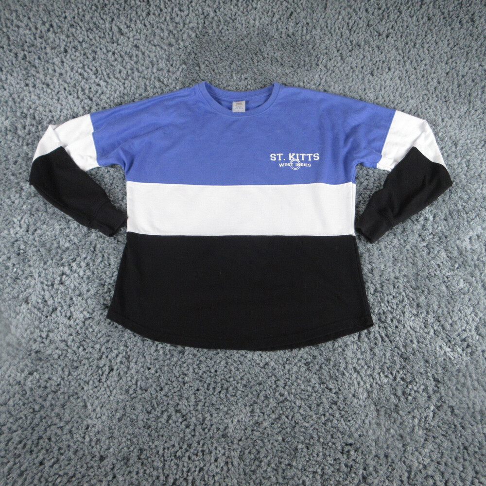 St. Kitts Sweatshirt Womens Large Purple White Black West Indies Pullover